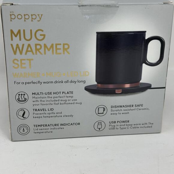 Poppy Mug Warmer Set Led Lid Brand New - Picture 3 of 6